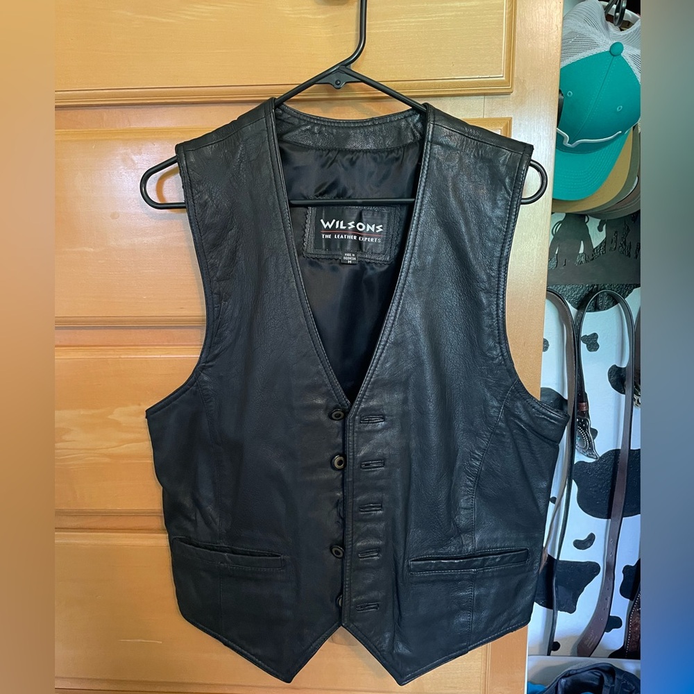 Wilsons Black Leather Vest